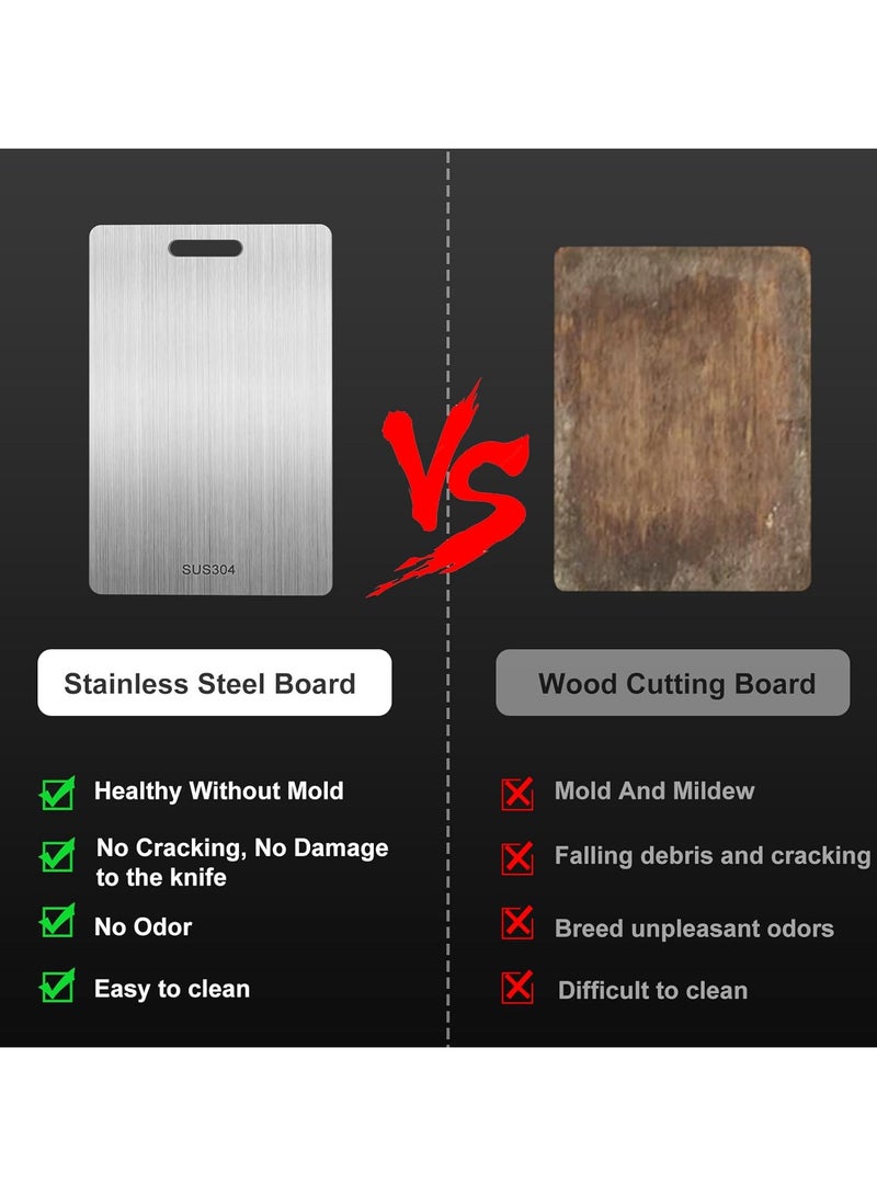 Yuwell Stainless Steel SUS304 Titanium Cutting Board 23 x 33.5 CM, Food Grade Pure Titanium Chopping Board, Odor Resistant & Non-Porous Multifunctional Cutting Board for Meat, Vegetables & Fruits - Image 3